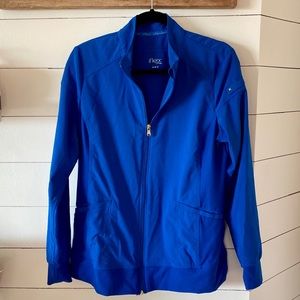 Cherokee iFlex royal blue scrub jacket size M!
